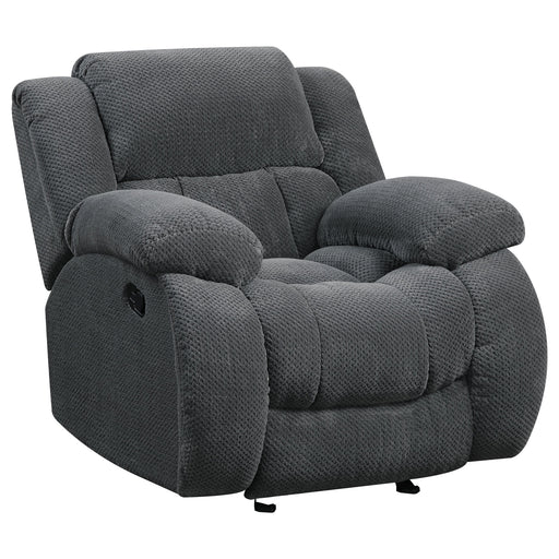 Coaster Weissman Upholstered Glider Recliner Charcoal Default Title