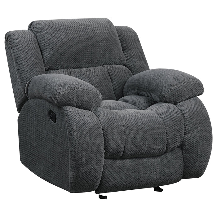 Coaster Weissman Upholstered Glider Recliner Charcoal Default Title