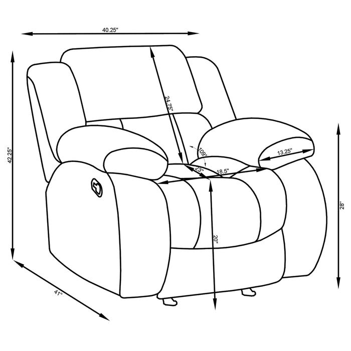 Coaster Weissman Upholstered Glider Recliner Charcoal Default Title