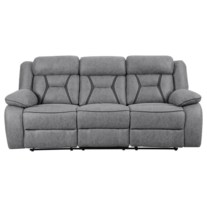 Coaster Higgins Pillow Top Arm Upholstered Motion Sofa Grey Default Title