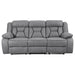 Coaster Higgins Pillow Top Arm Upholstered Motion Sofa Grey Default Title