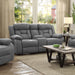 Coaster Higgins Pillow Top Arm Motion Loveseat with Console Grey Default Title