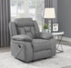 Coaster Higgins Overstuffed Upholstered Glider Recliner Grey Default Title