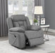 Coaster Higgins Overstuffed Upholstered Glider Recliner Grey Default Title