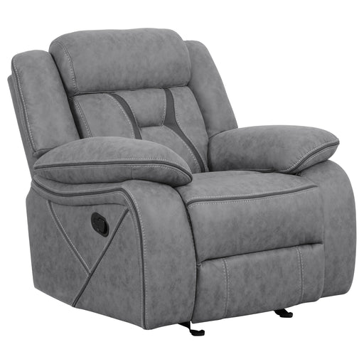 Coaster Higgins Overstuffed Upholstered Glider Recliner Grey Default Title