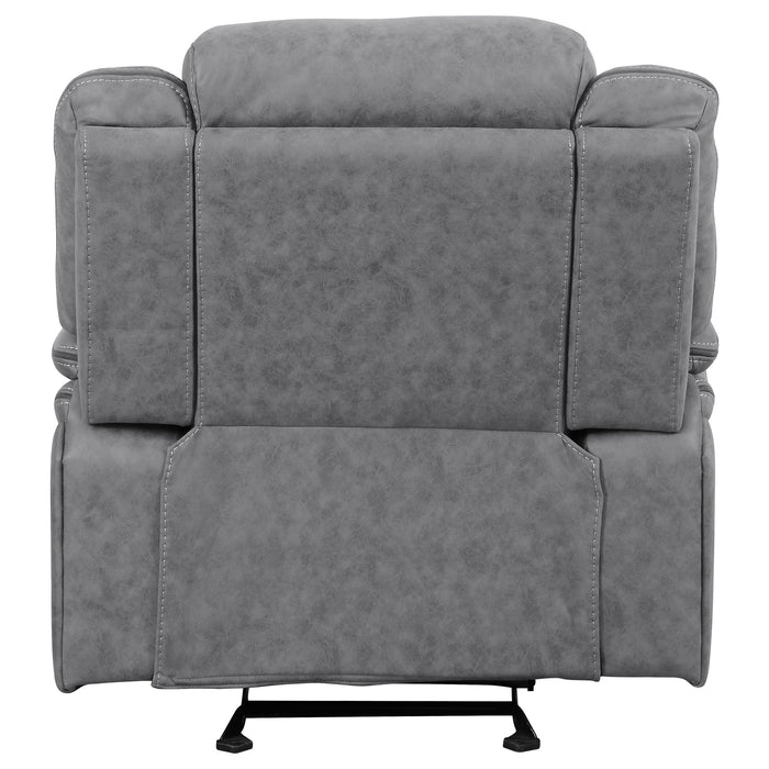 Coaster Higgins Overstuffed Upholstered Glider Recliner Grey Default Title