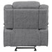 Coaster Higgins Overstuffed Upholstered Glider Recliner Grey Default Title