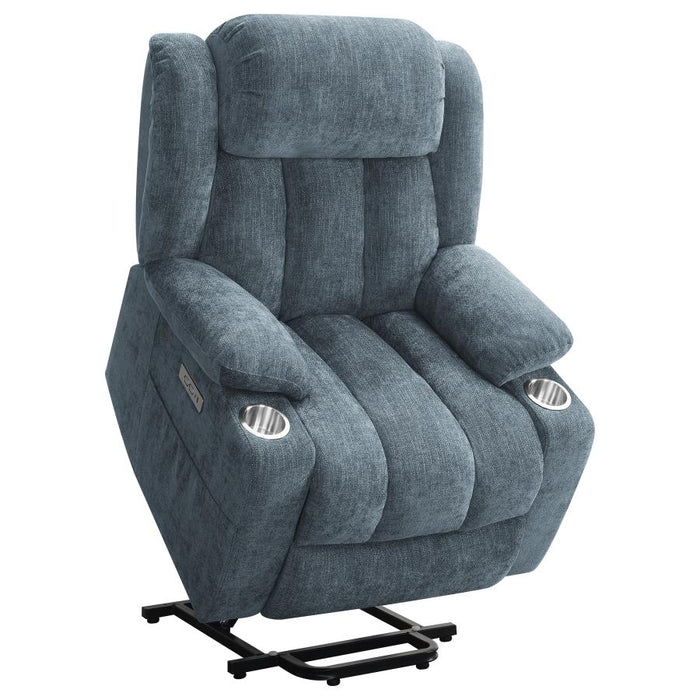 Houston Upholstered Power Lift Recliner Slate Blue