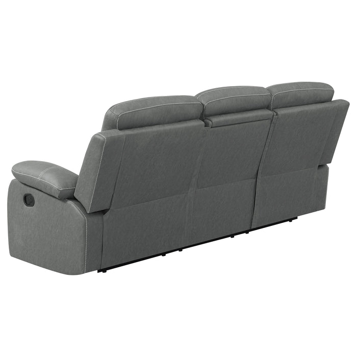 Coaster Nova 2-piece Upholstered Motion Reclining Sofa Set Dark Grey Sofa+Loveseat+Armchair