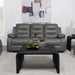 Coaster Nova Upholstered Motion Reclining Sofa Dark Grey Default Title