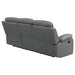 Coaster Nova Upholstered Motion Reclining Sofa Dark Grey Default Title