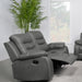 Coaster Nova Upholstered Motion Reclining Loveseat Dark Grey Default Title