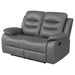 Coaster Nova Upholstered Motion Reclining Loveseat Dark Grey Default Title