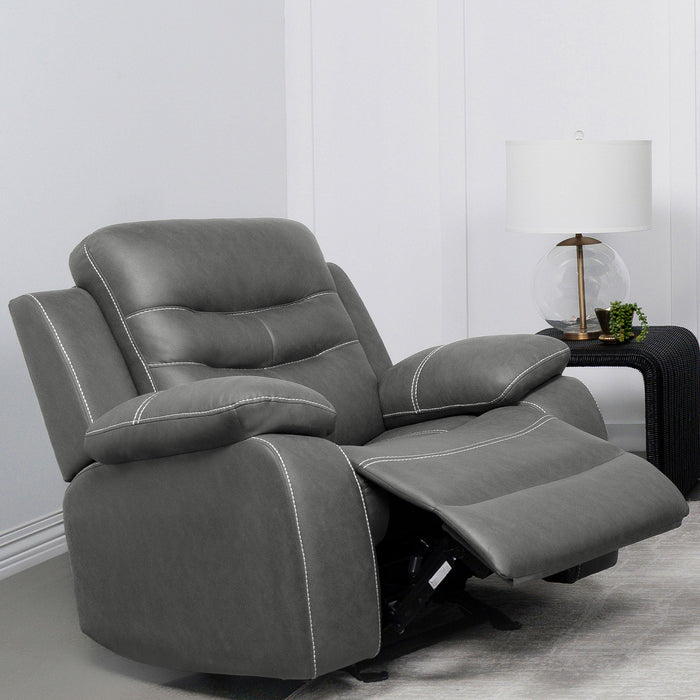 Coaster Nova Upholstered Glider Recliner Chair Dark Grey Default Title