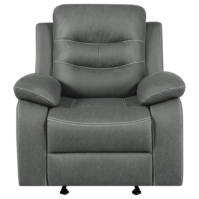 Coaster Nova Upholstered Glider Recliner Chair Dark Grey Default Title