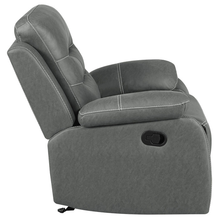 Coaster Nova Upholstered Glider Recliner Chair Dark Grey Default Title