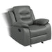 Coaster Nova Upholstered Glider Recliner Chair Dark Grey Default Title