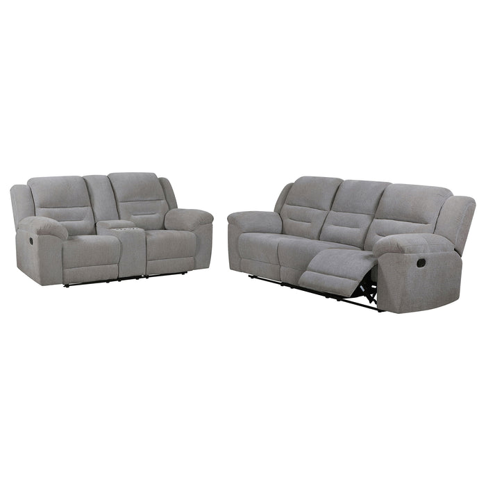 Gilson 2-piece Chenille Upholstered Sofa Set Grey