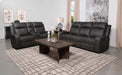 Coaster Raelynn 2-piece Upholstered Motion Reclining Sofa Set Grey Sofa+Loveseat+Armchair