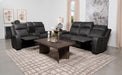 Coaster Raelynn 2-piece Upholstered Motion Reclining Sofa Set Grey Sofa+Loveseat+Armchair