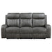 Coaster Raelynn 2-piece Upholstered Motion Reclining Sofa Set Grey Sofa+Loveseat+Armchair