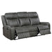 Coaster Raelynn 2-piece Upholstered Motion Reclining Sofa Set Grey Sofa+Loveseat+Armchair