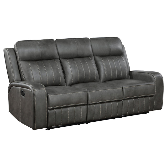 Coaster Raelynn Upholstered Motion Reclining Sofa Grey Default Title