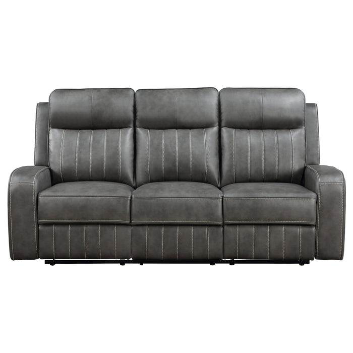 Coaster Raelynn Upholstered Motion Reclining Sofa Grey Default Title