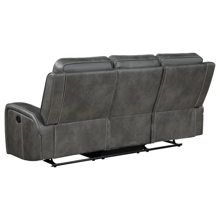 Coaster Raelynn Upholstered Motion Reclining Sofa Grey Default Title