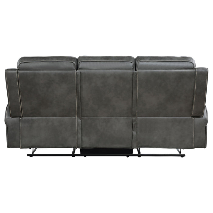 Coaster Raelynn Upholstered Motion Reclining Sofa Grey Default Title