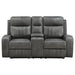 Coaster Raelynn Upholstered Motion Reclining Loveseat Grey Default Title