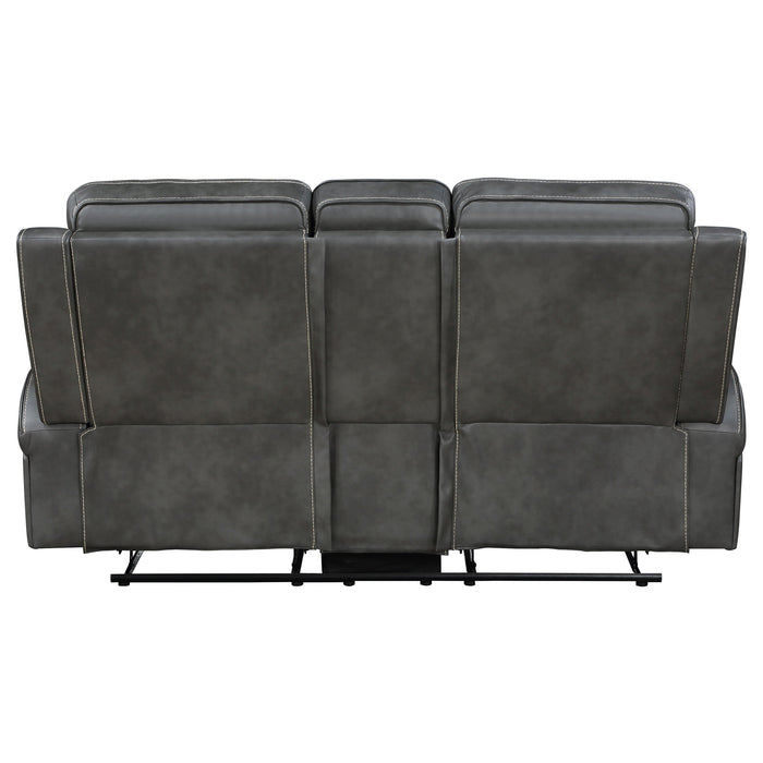 Coaster Raelynn Upholstered Motion Reclining Loveseat Grey Default Title