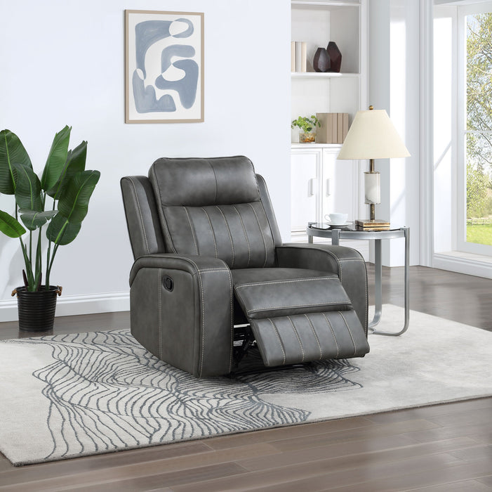 Coaster Raelynn Upholstered Recliner Chair Grey Default Title