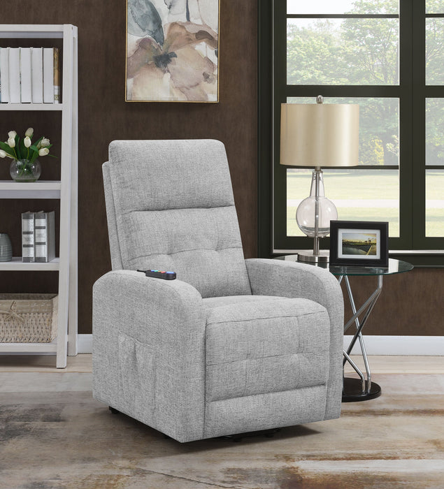 Coaster Howie Tufted Upholstered Power Lift Recliner Grey Default Title