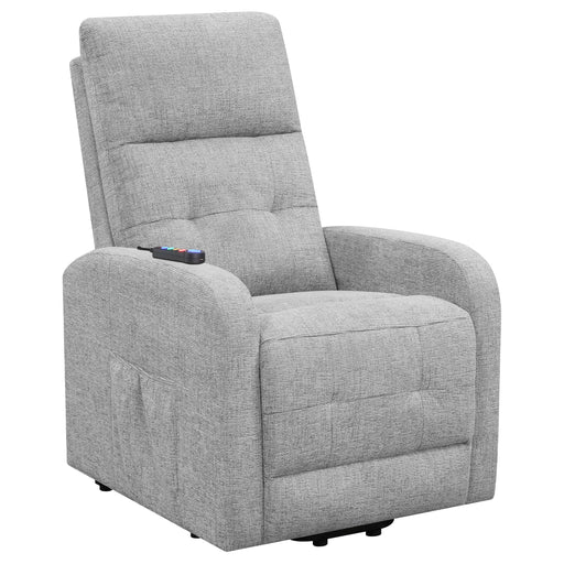 Coaster Howie Tufted Upholstered Power Lift Recliner Grey Default Title