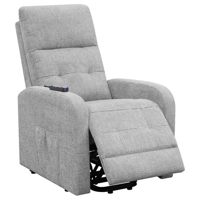 Coaster Howie Tufted Upholstered Power Lift Recliner Grey Default Title