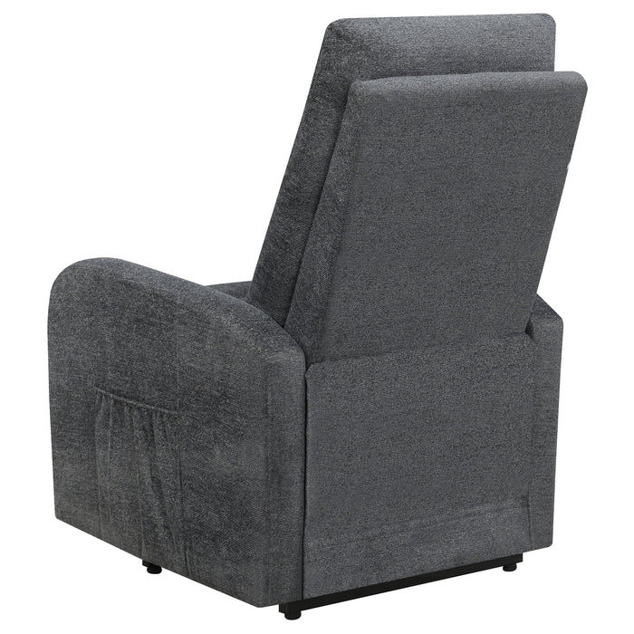 Coaster Howie Tufted Upholstered Power Lift Recliner Charcoal Default Title