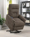 Coaster Henrietta Power Lift Recliner with Storage Pocket Brown Default Title