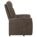 Coaster Henrietta Power Lift Recliner with Storage Pocket Brown Default Title