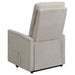 Coaster Henrietta Power Lift Recliner with Storage Pocket Beige Default Title