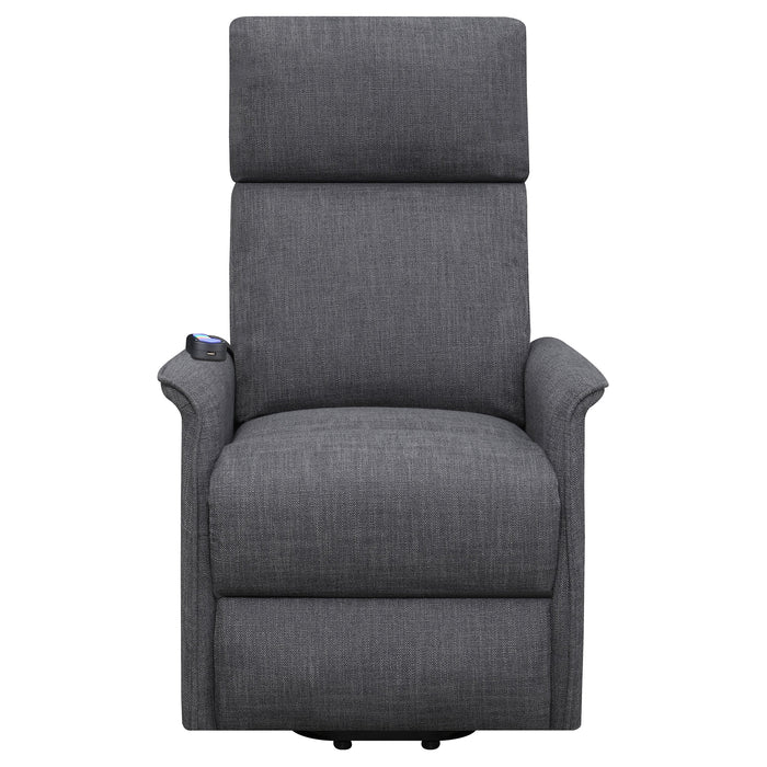 Coaster Herrera Power Lift Recliner with Wired Remote Charcoal Default Title