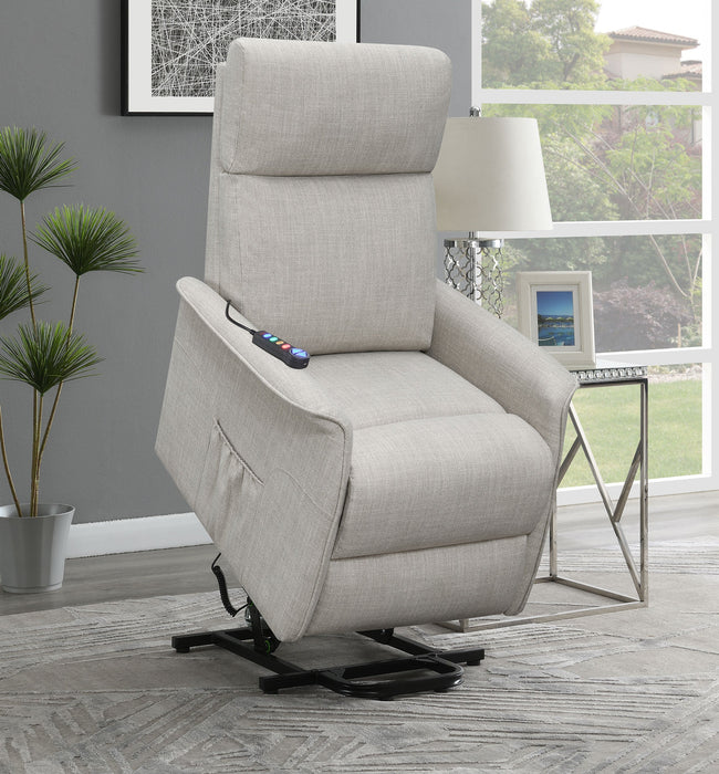 Coaster Herrera Power Lift Recliner with Wired Remote Beige Default Title