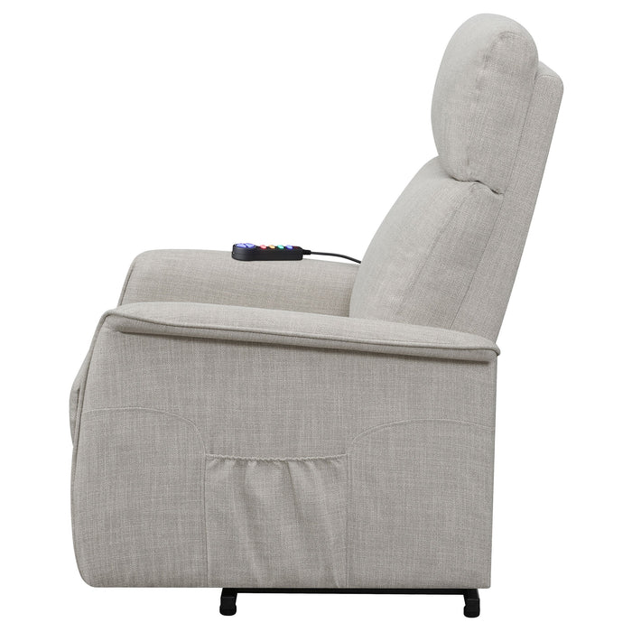 Coaster Herrera Power Lift Recliner with Wired Remote Beige Default Title