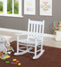 Coaster Annie Slat Back Youth Rocking Chair White Brown