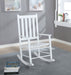 Coaster Annie Slat Back Wooden Rocking Chair White Brown