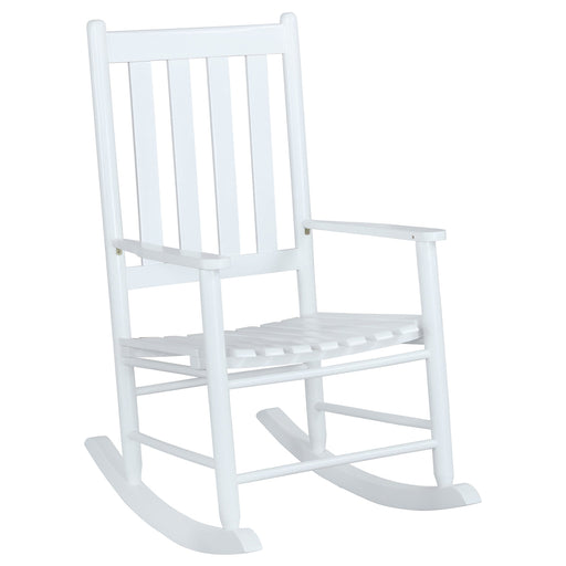 Coaster Annie Slat Back Wooden Rocking Chair White White