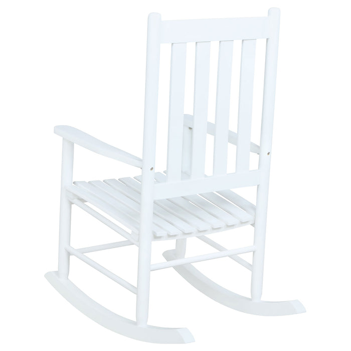 Coaster Annie Slat Back Wooden Rocking Chair White Brown