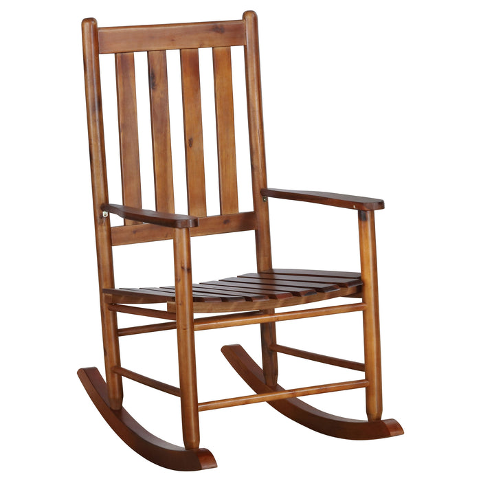 Coaster Annie Slat Back Wooden Rocking Chair White Brown