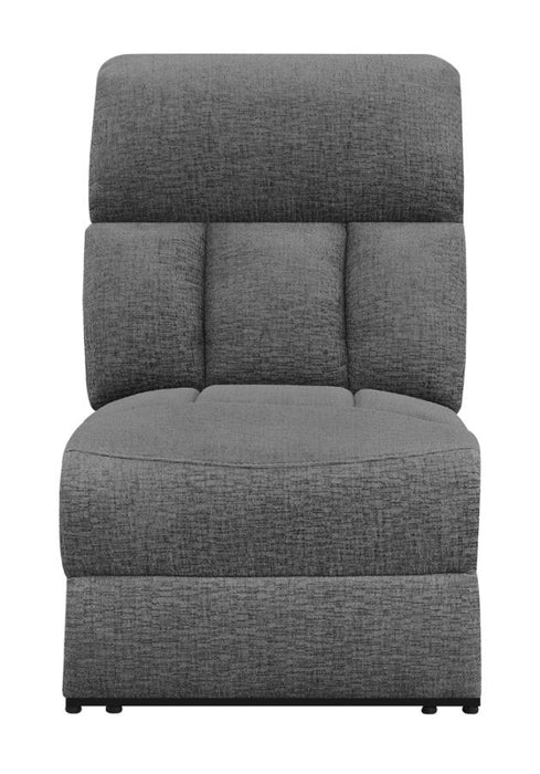 Bahrain Upholstered Armless Power Recliner Charcoal