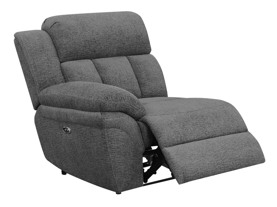 Bahrain Upholstered LAF Power Recliner Charcoal